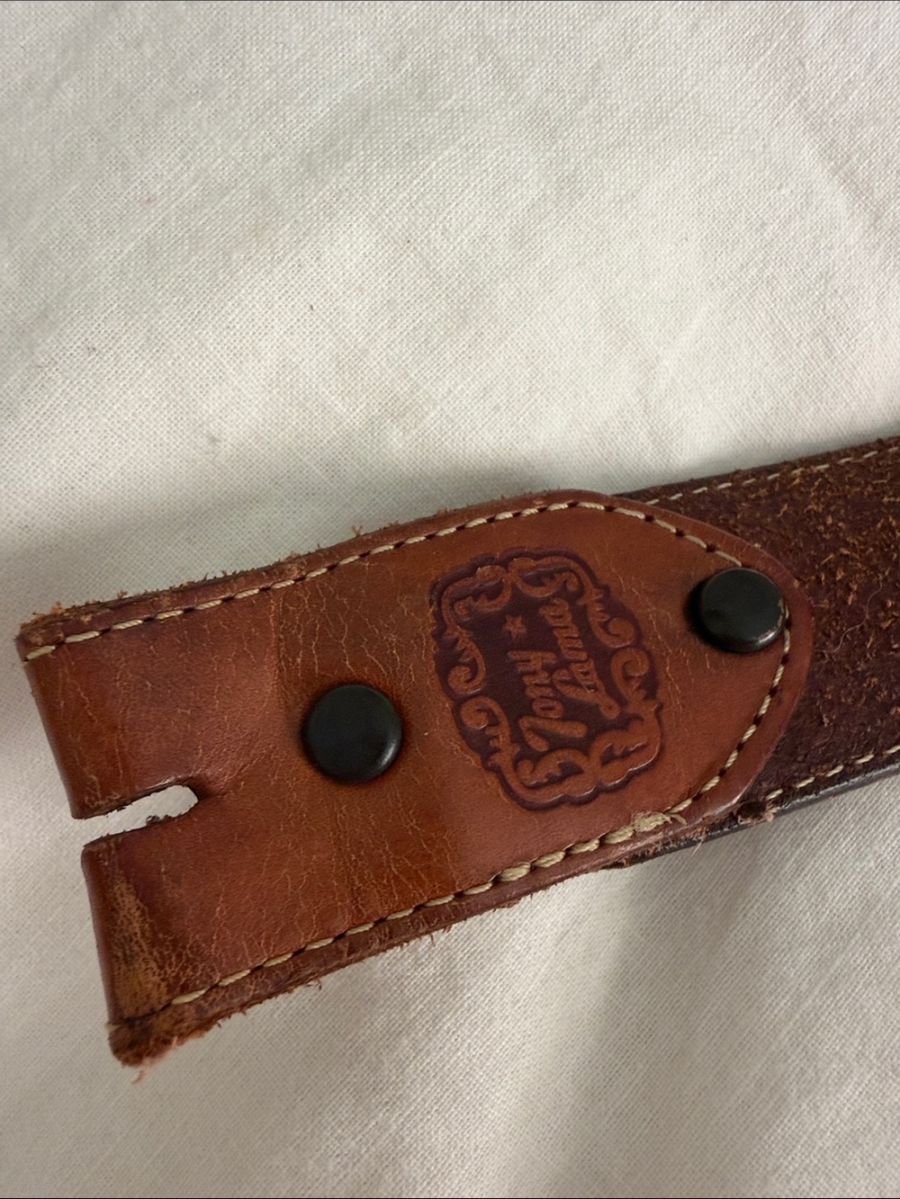Tony Lama Brown Leather Belt with Concho - Picture 7 of 9